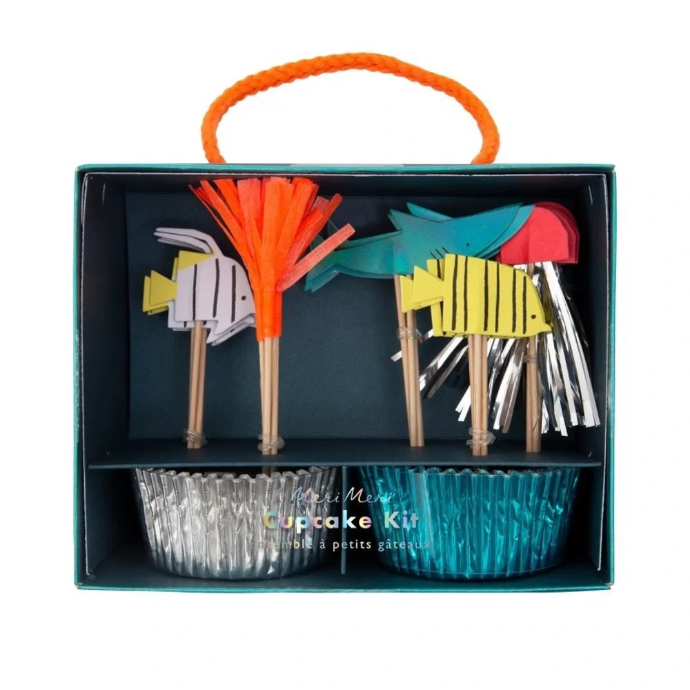 Meri Meri | Cupcake Kit, Under The Sea Themed, 24pc 🐠🦈